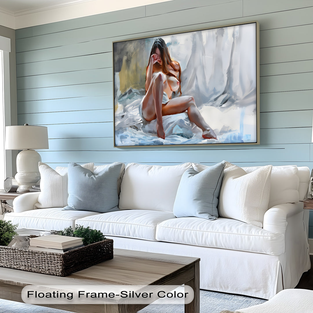 Veil of Solitude – Erotic Canvas Wall Art | Nude Canvas Artwork