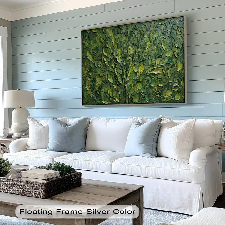 Verdant Bloom – Lush Textured Leaf Abstract Canvas Print - MyPhotoStation