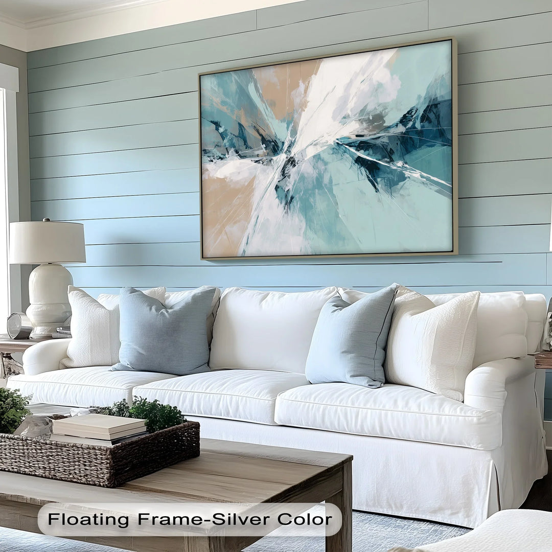 Glacial Pulse – Cool Toned Dynamic Abstract Canvas Print - MyPhotoStation