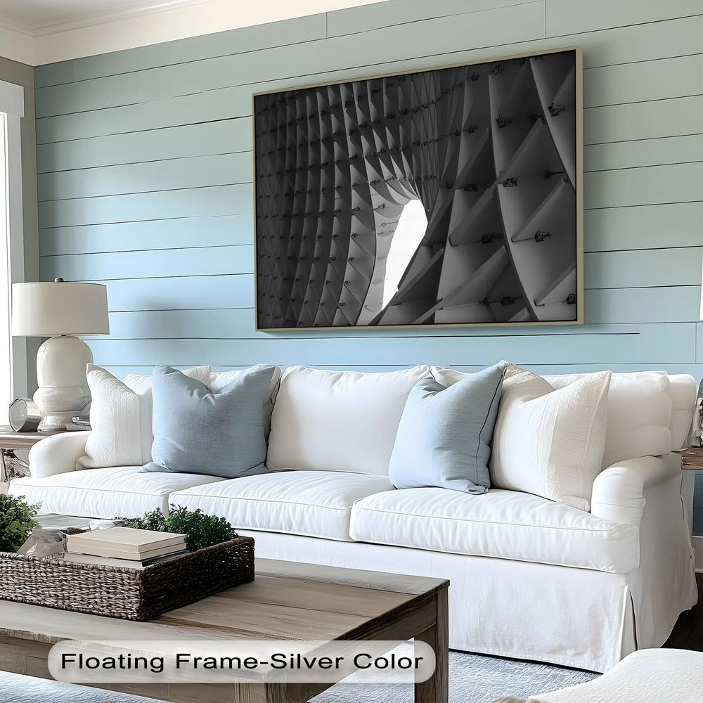 Architectural Motion – black and white abstract wall art.