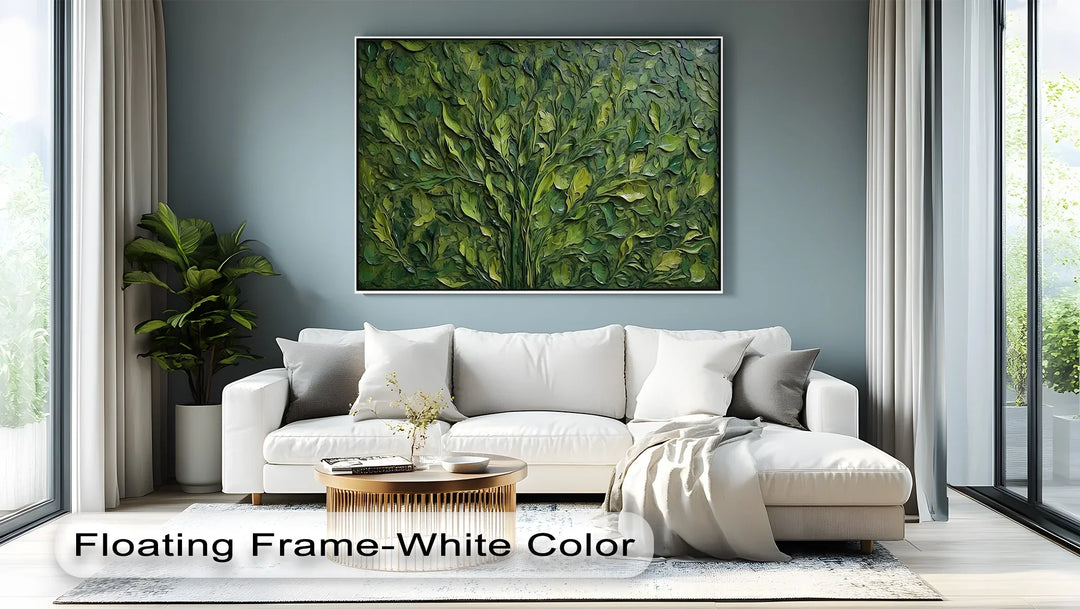 Verdant Bloom – Lush Textured Leaf Abstract Canvas Print - MyPhotoStation