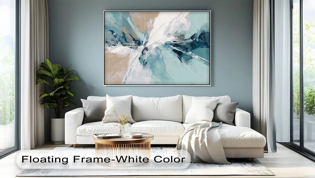 Glacial Pulse – Cool Toned Dynamic Abstract Canvas Print - MyPhotoStation