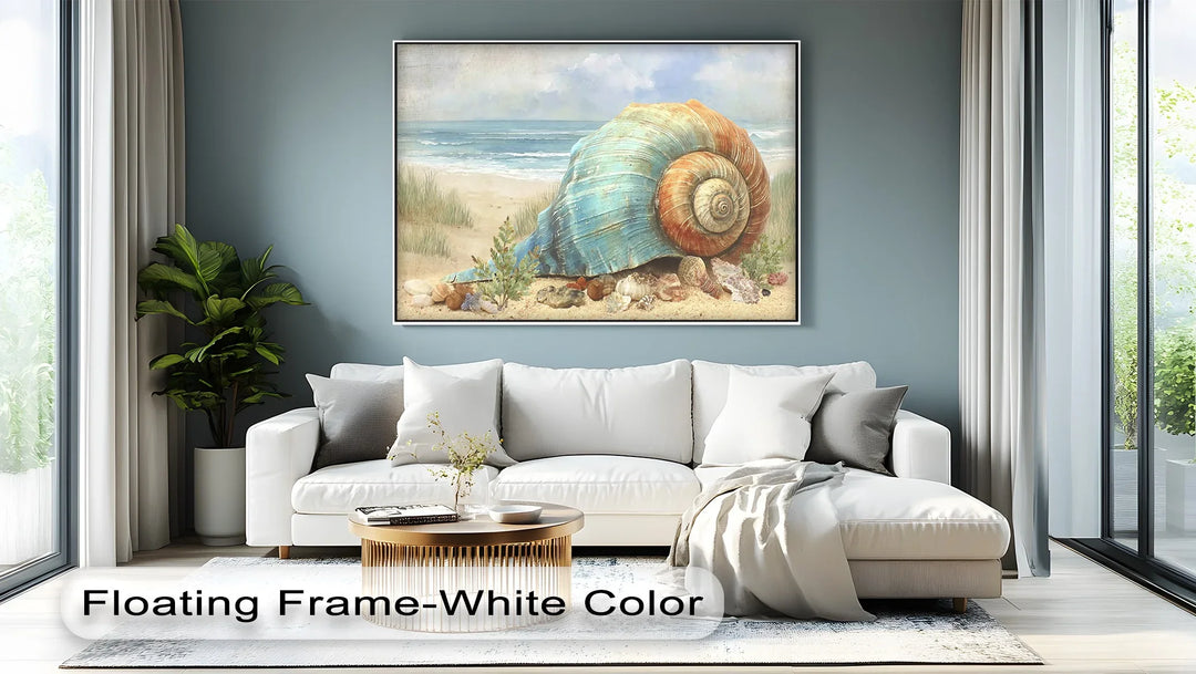 Coastal Tranquility – Sea Shell on the Shoreline Canvas Print - MyPhotoStation