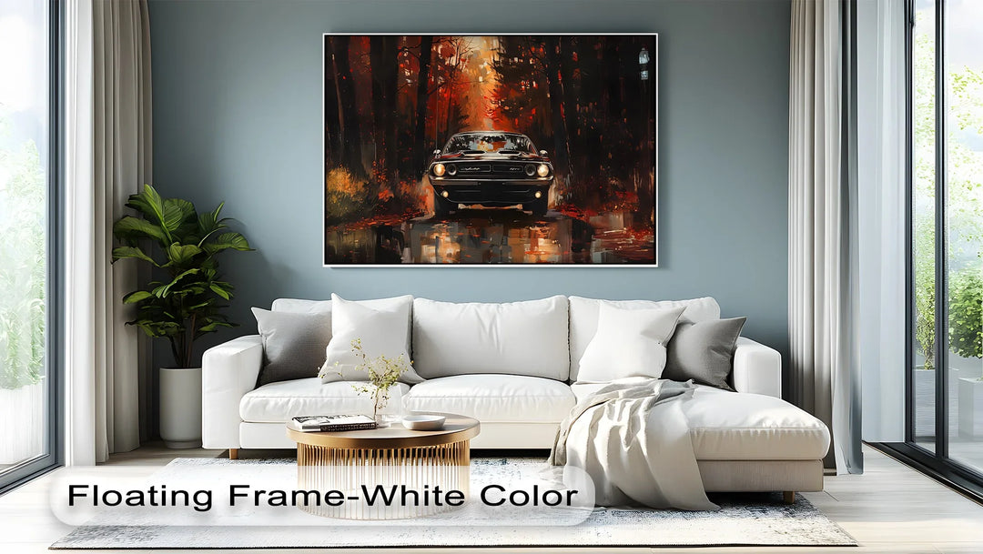 Dodge Challenger in Autumn Forest – Car Canvas Print - MyPhotoStation