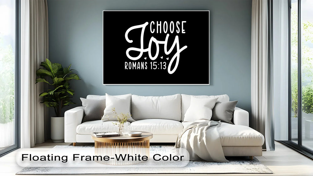 Hand-lettered scripture decor encouraging joy and hope