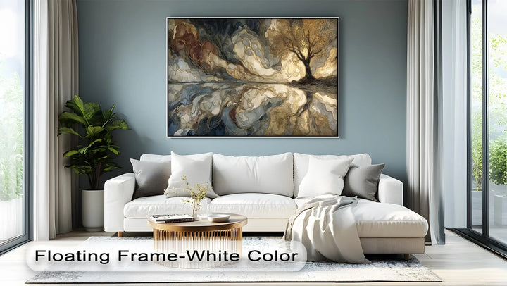 Eternal Roots – Golden Tree Reflected Abstract Canvas Print - MyPhotoStation