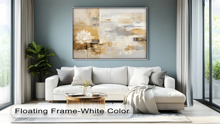 Minimal Gold Lotus Abstract – Canvas Print - MyPhotoStation