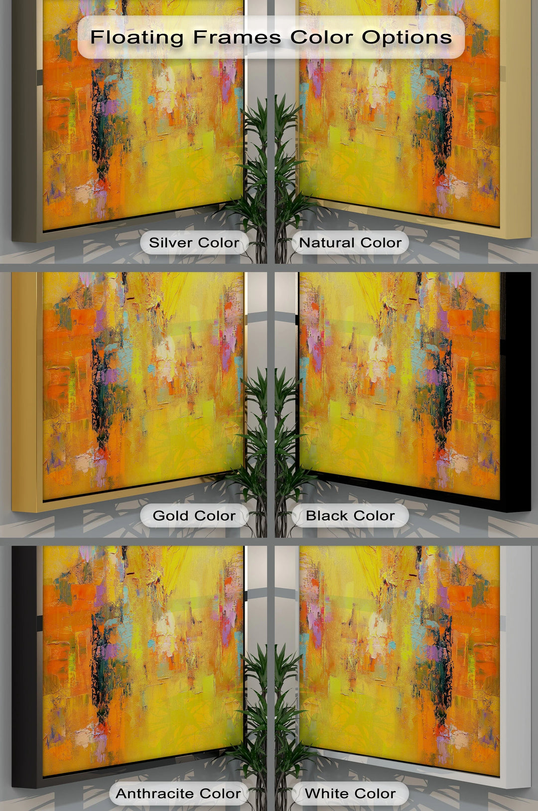 Vibrant Yellow and Orange - Abstract Canvas Print - MyPhotoStation