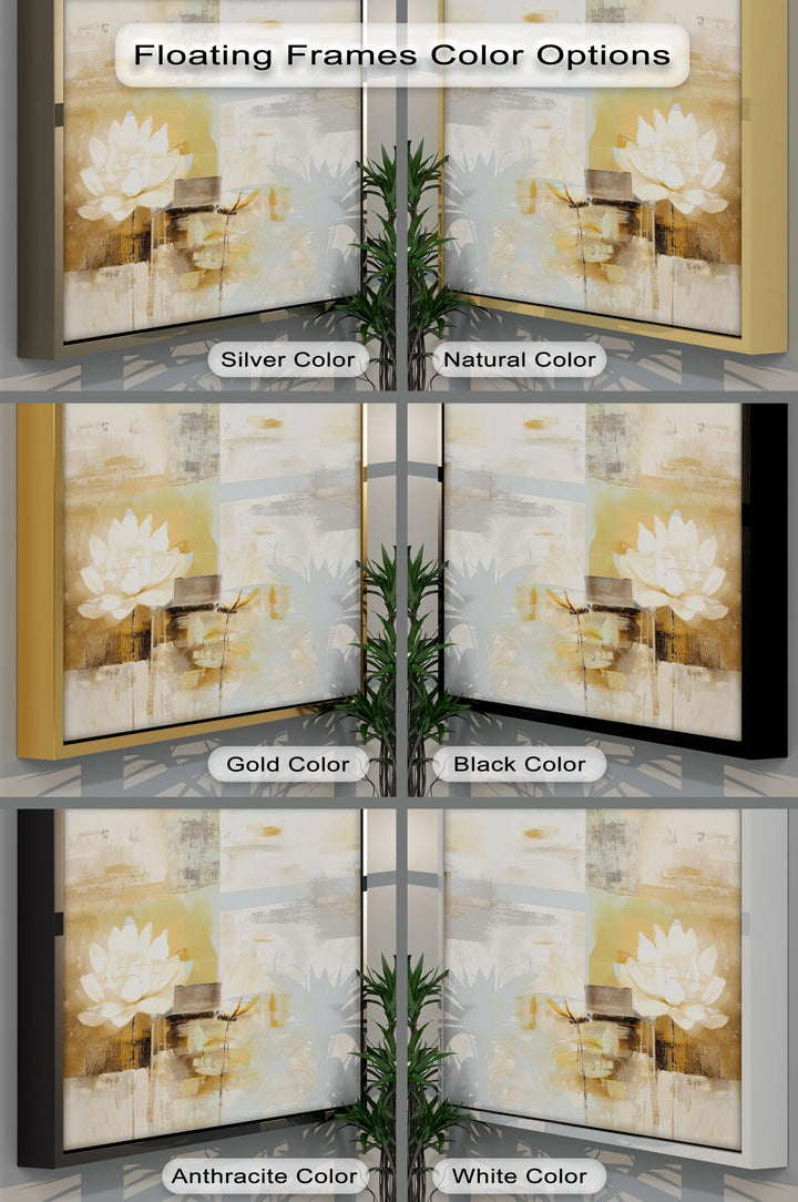 Minimal Gold Lotus Abstract – Canvas Print - MyPhotoStation