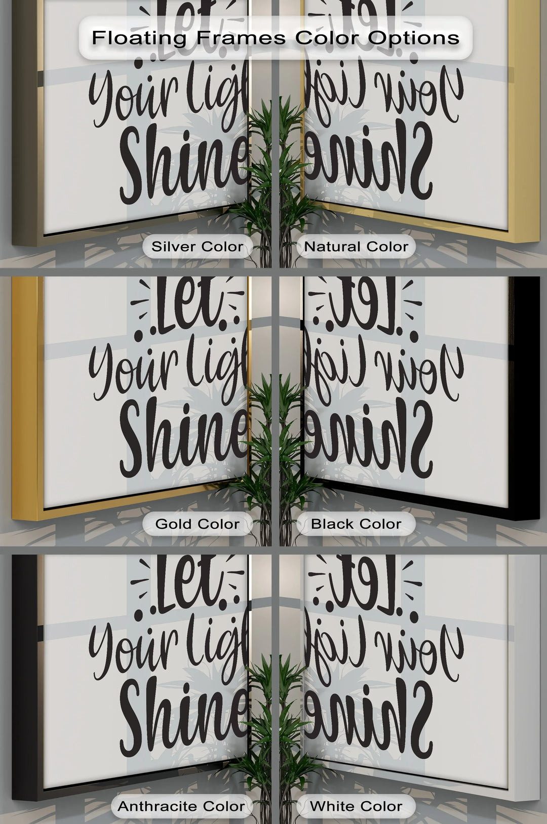 Let Your Light Shine – Uplifting Modern Script Canvas Print - MyPhotoStation