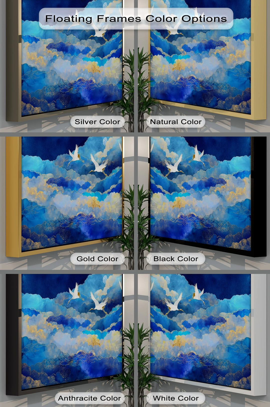 Celestial Cranes in Blue Skies – Elegant Flying Birds Canvas Print - MyPhotoStation