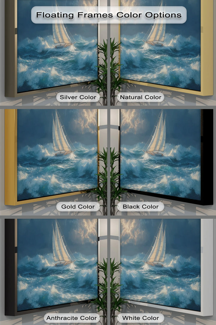 Racing the Storm – Dramatic Ocean Sailboat Scene Canvas Print - MyPhotoStation