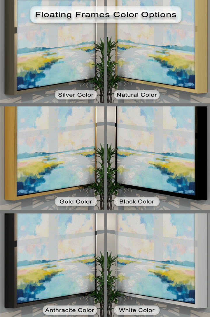 Sunlit Marsh Serenity – Impressionist Abstract Landscape Canvas Print - MyPhotoStation