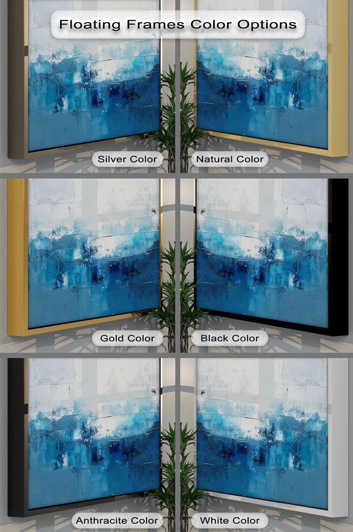 Ocean Mist Abstraction – Blue and White Textured Canvas Print - MyPhotoStation