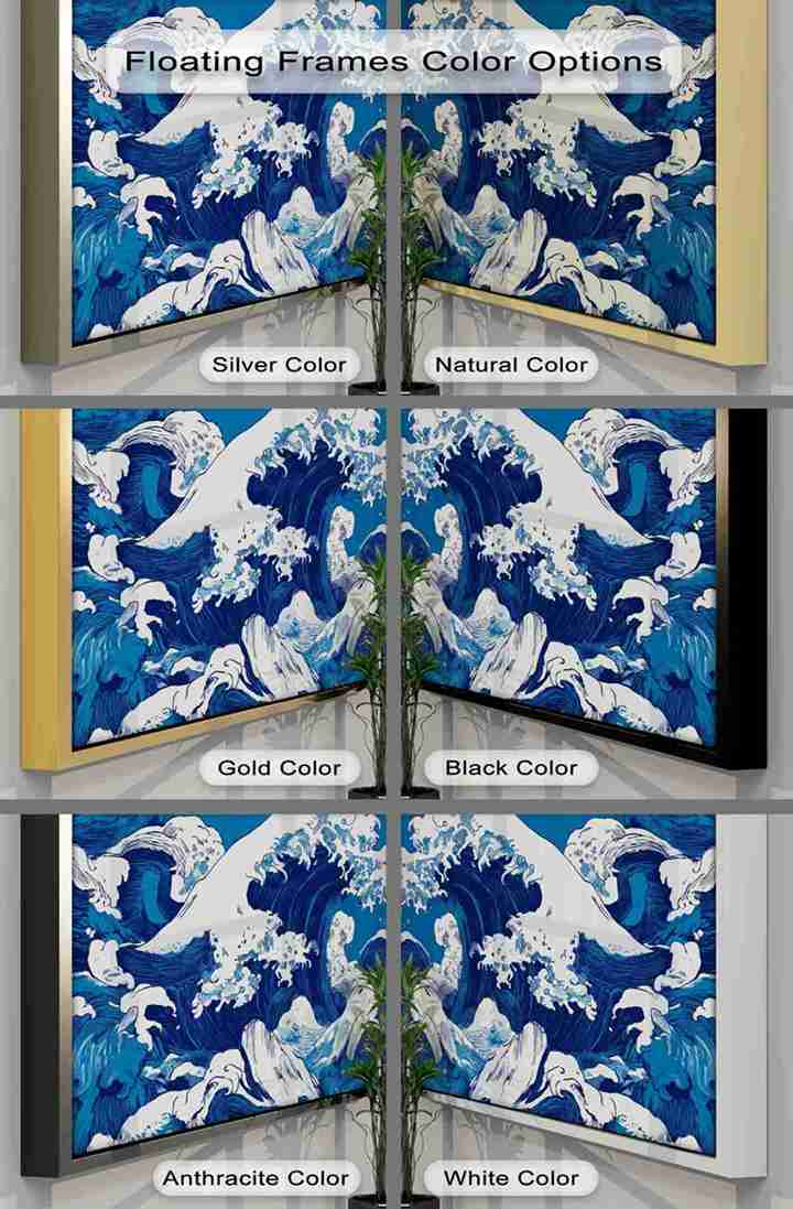 Turbulent Indigo Waves – Japanese-Inspired Ocean Canvas Print - MyPhotoStation