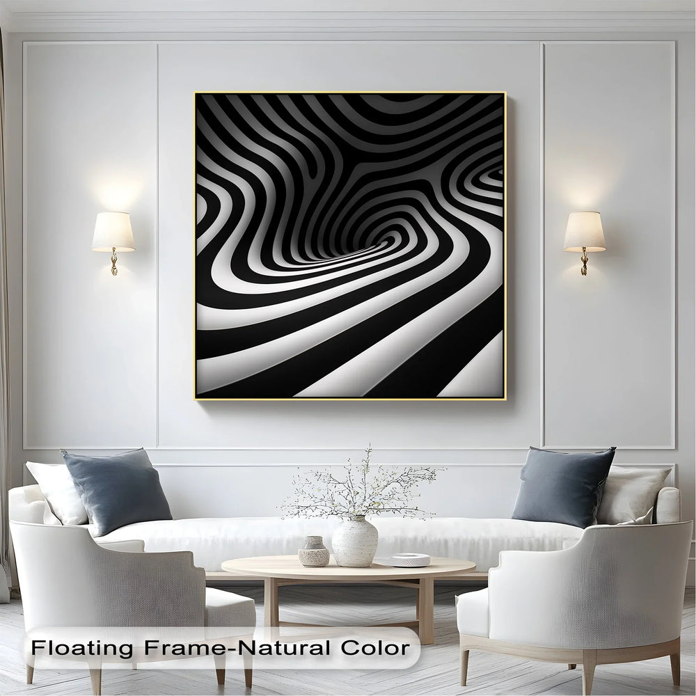 Twisted Illusion – Abstract Black & White Canvas Print - MyPhotoStation