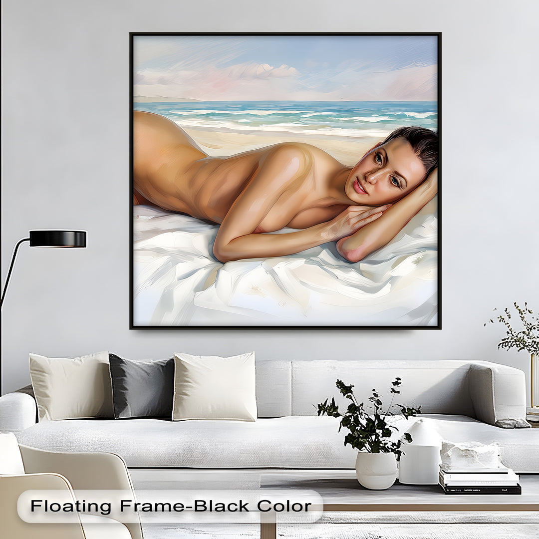 Bare Bliss – Nude Beach Framed Erotic Canvas Wall Art | Naked Art