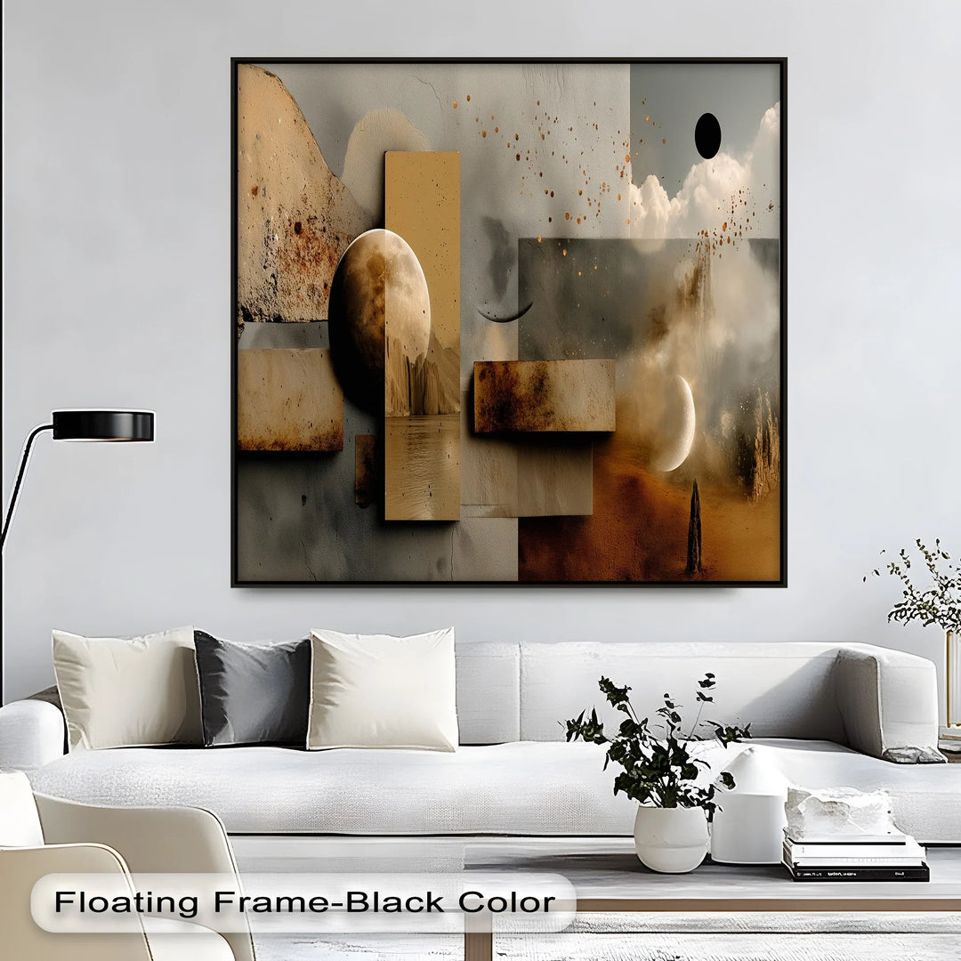 Lunar Relic – Celestial Desert Dreamscape Abstract Canvas Print - MyPhotoStation