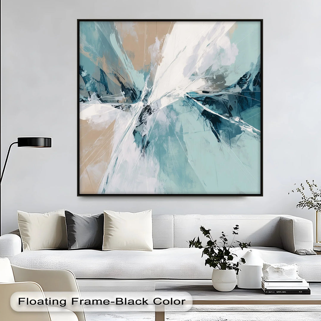 Glacial Pulse – Cool Toned Dynamic Abstract Canvas Print - MyPhotoStation
