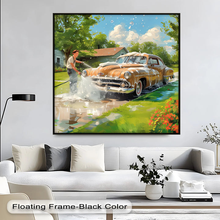 Classic Car Wash Nostalgia – Car Canvas Print - MyPhotoStation