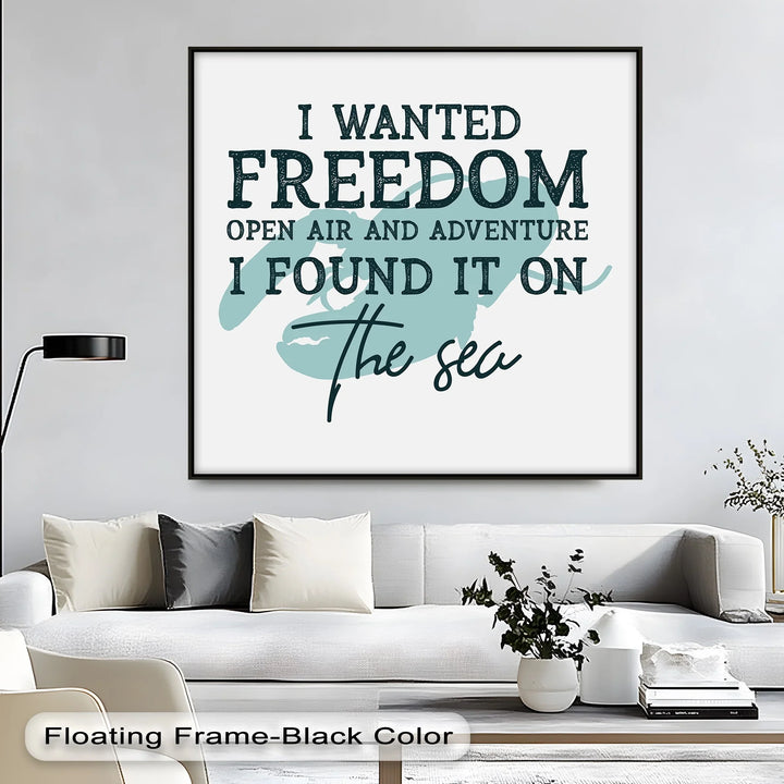 Ocean lover's motivational print in vintage blue