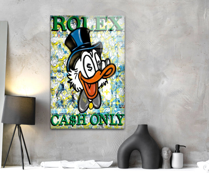 Cash Only Glass Wall Art glass image printing, glass prints from photos