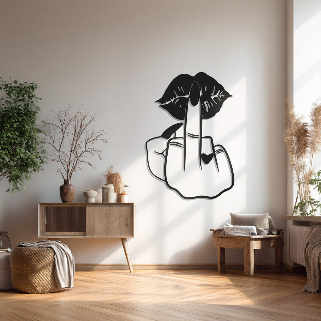 Bold Attitude Lips – Modern Feminine Metal Wall Art