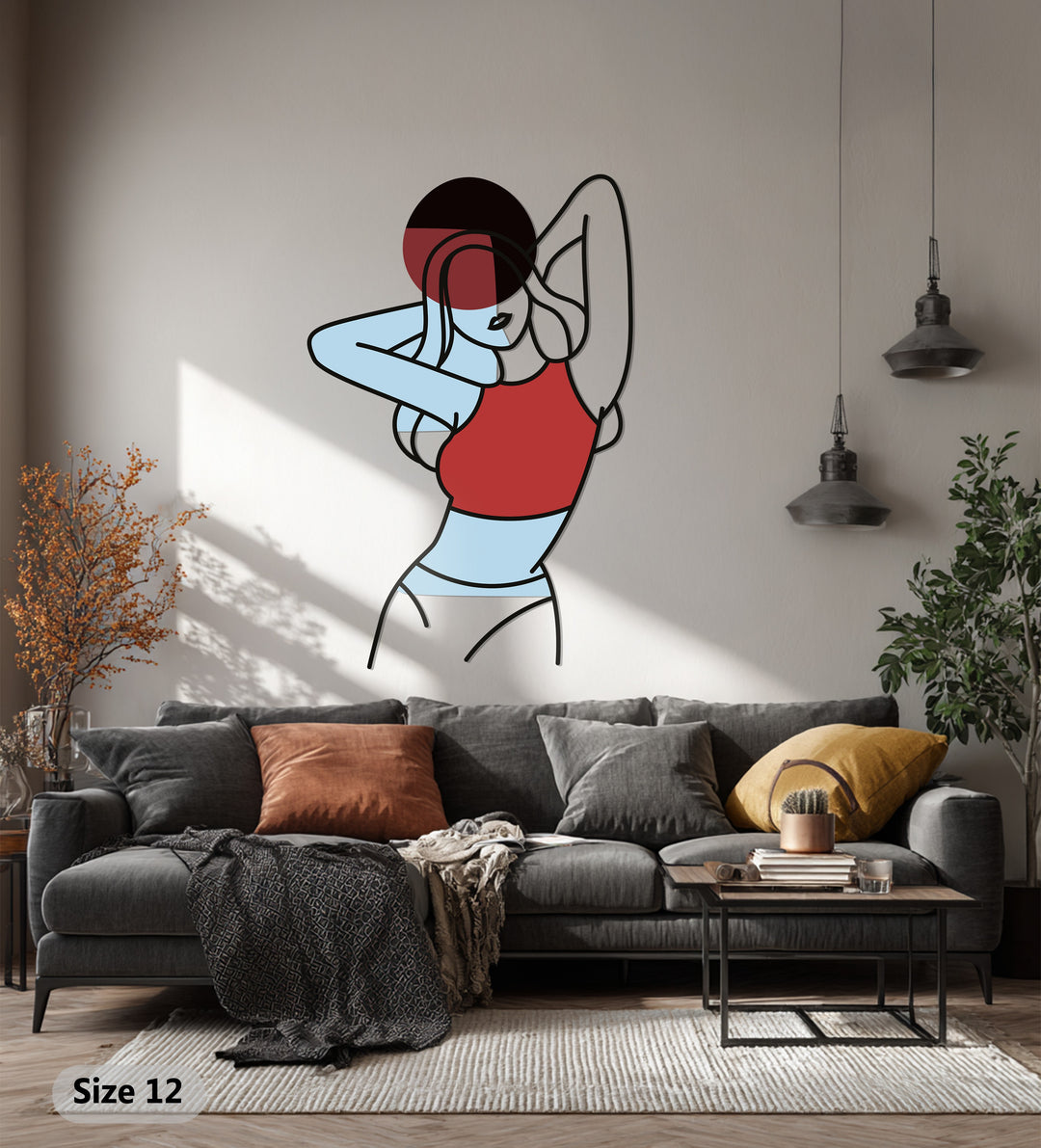 Abstract Woman Silhouette Metal Wall Art – Modern Minimalist Home Decor