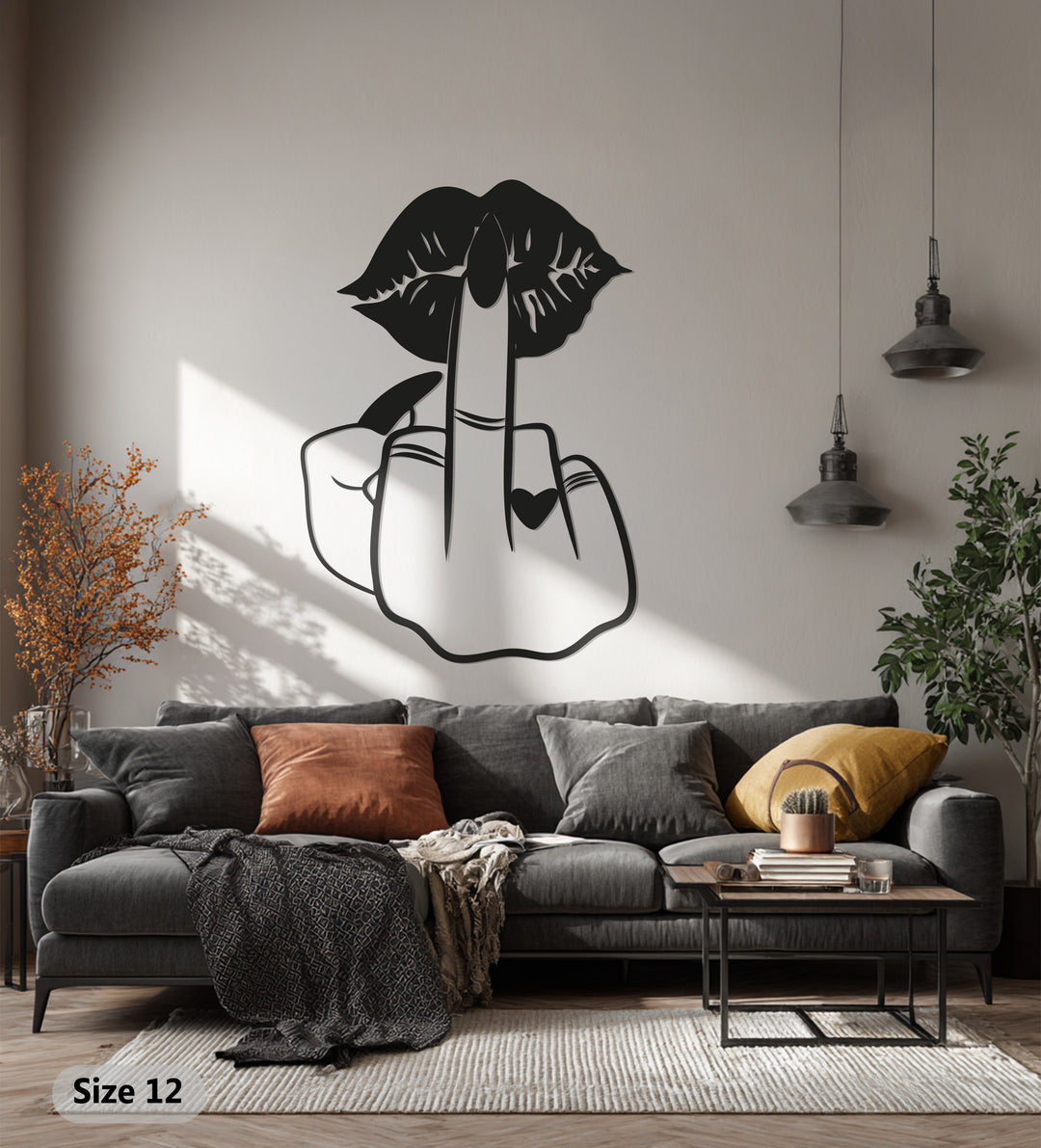 Bold Attitude Lips – Modern Feminine Metal Wall Art