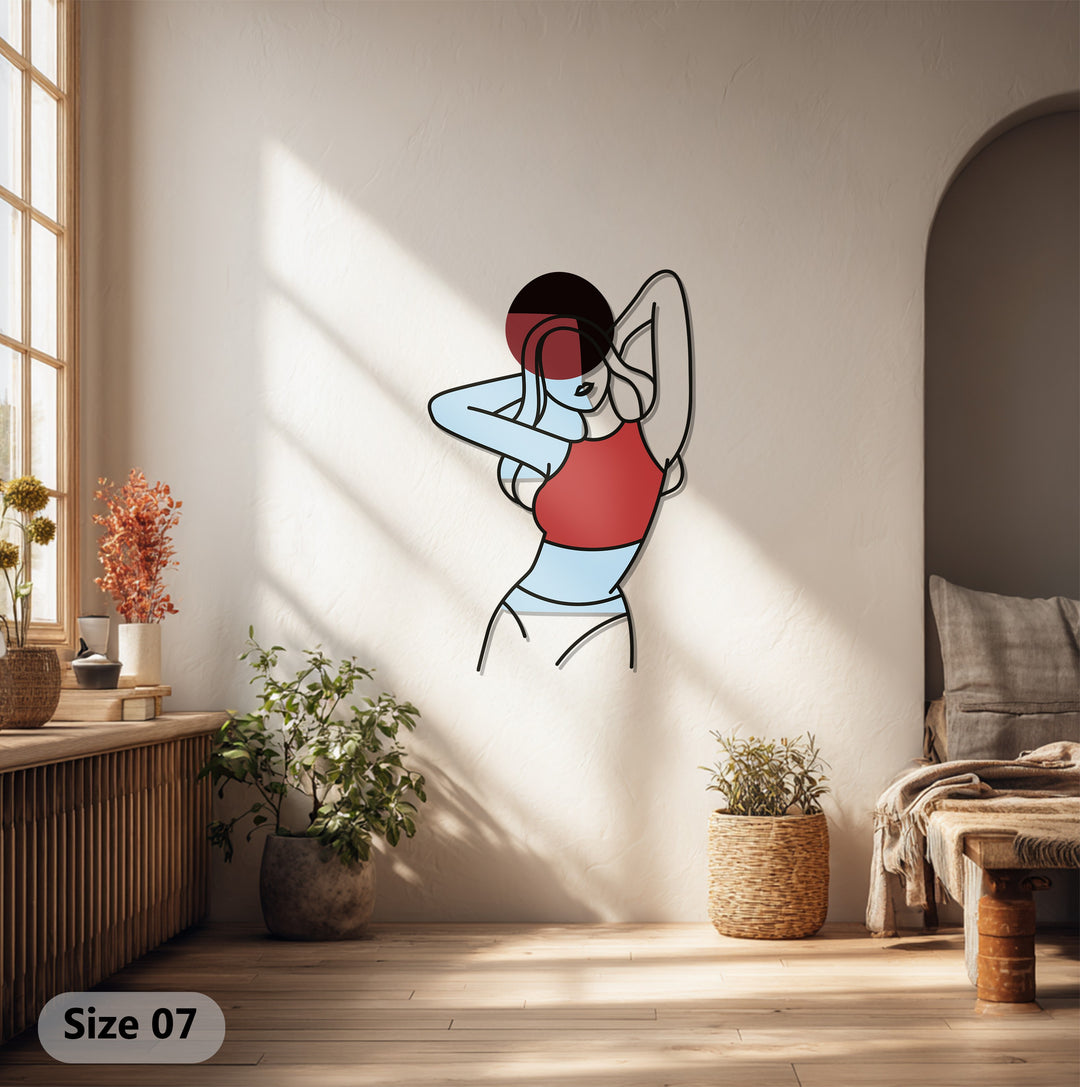 Abstract Woman Silhouette Metal Wall Art – Modern Minimalist Home Decor