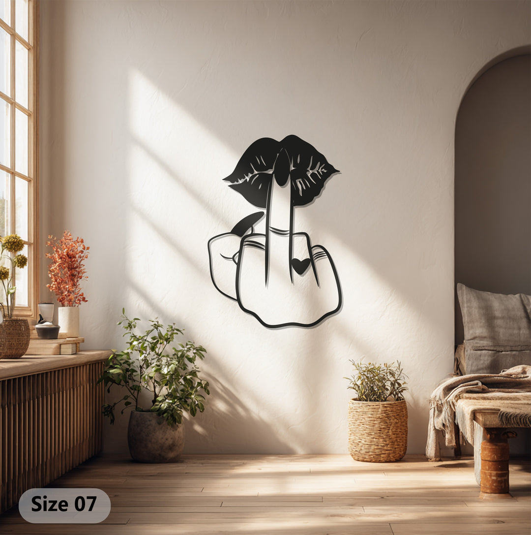 Bold Attitude Lips – Modern Feminine Metal Wall Art