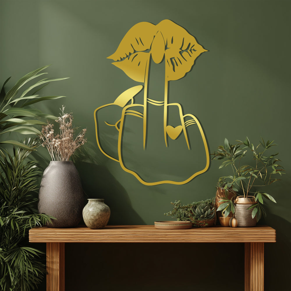 Modern feminine empowerment black metal decor