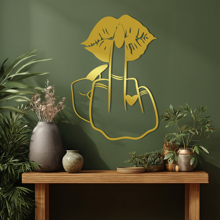 Modern feminine empowerment black metal decor