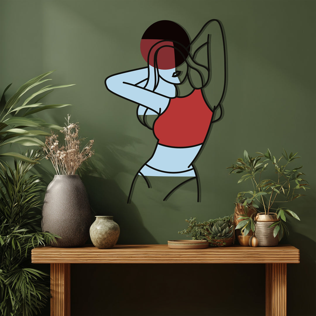 Abstract Woman Silhouette Metal Wall Art – Modern Minimalist Home Decor