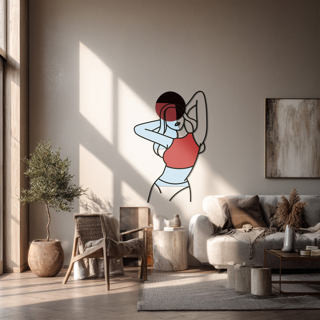 Abstract Woman Silhouette Metal Wall Art – Modern Minimalist Home Decor