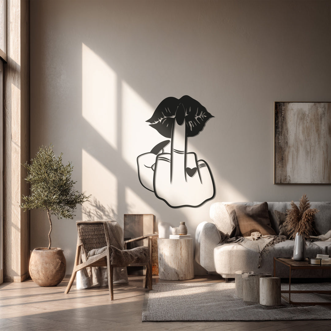 Bold Attitude Lips – Modern Feminine Metal Wall Art