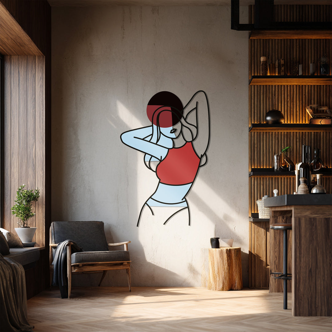 Abstract Woman Silhouette Metal Wall Art – Modern Minimalist Home Decor