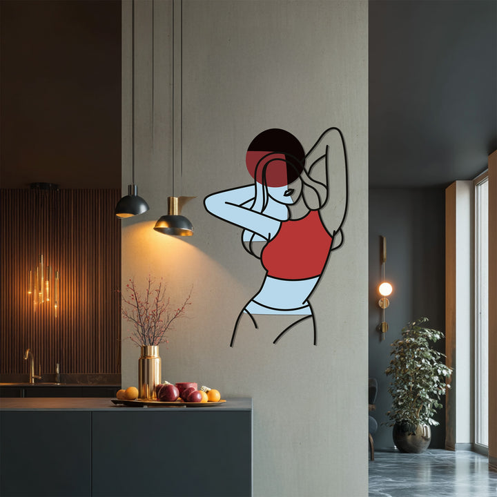 Contemporary woman artwork with geometric and elegant design