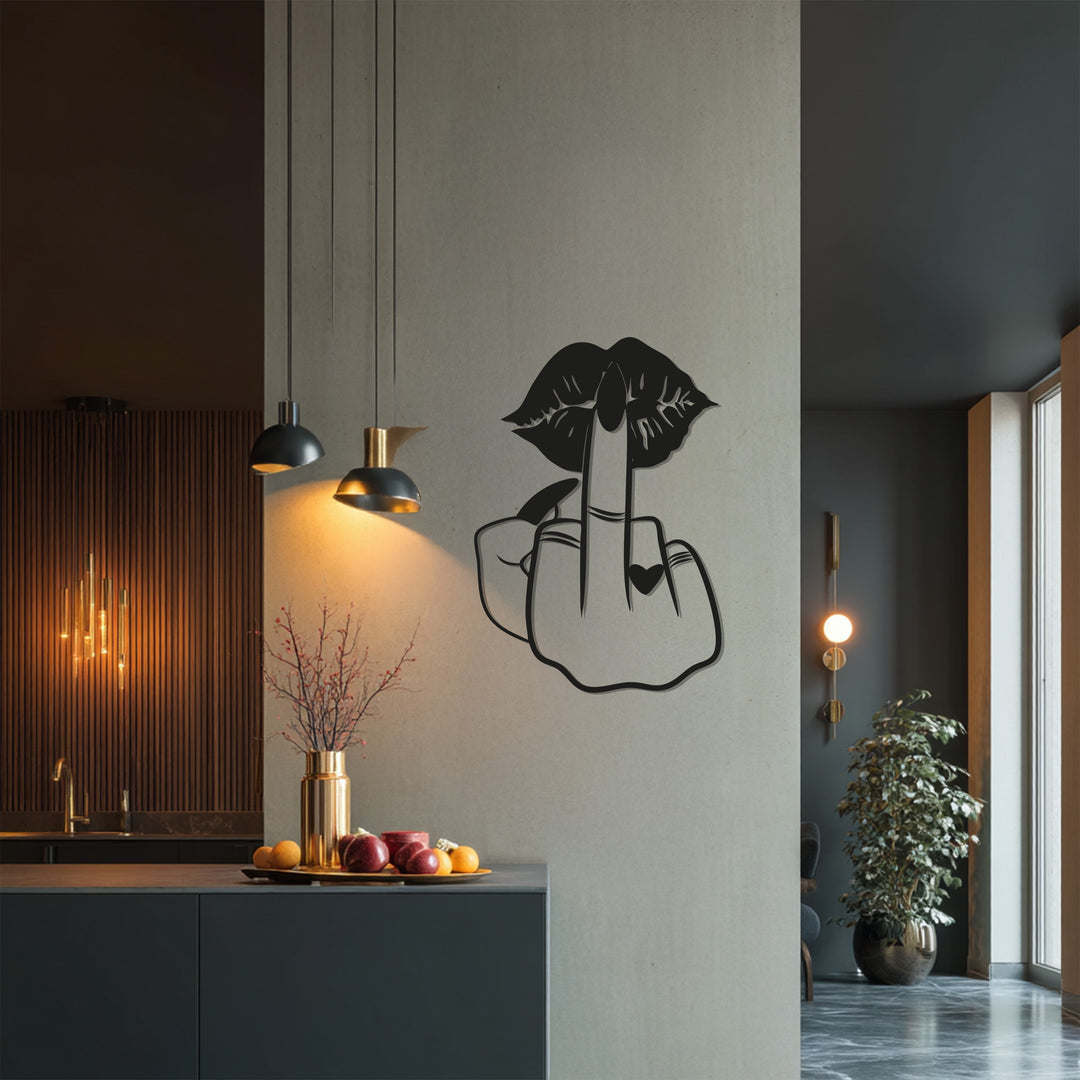 Bold Attitude Lips – Modern Feminine Metal Wall Art