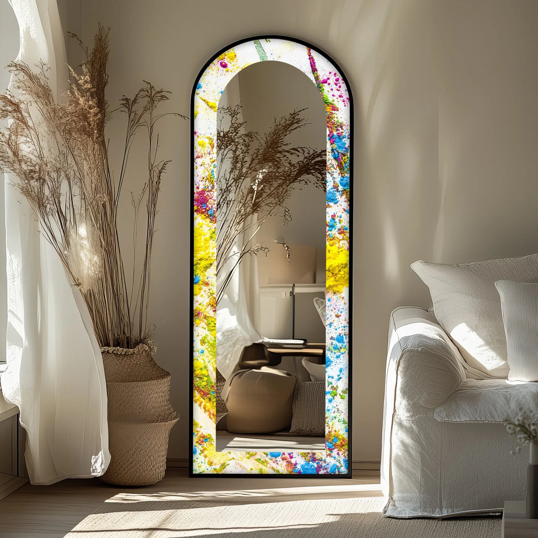 Colorburst Splash – Abstract Floor Mirror - MyPhotoStation