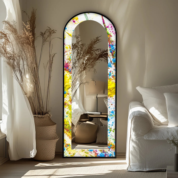 Colorburst Splash – Abstract Floor Mirror - MyPhotoStation