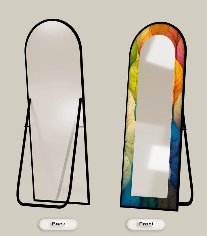 Botanic Spectrum – Leaf Pattern Abstract Floor Mirror - MyPhotoStation