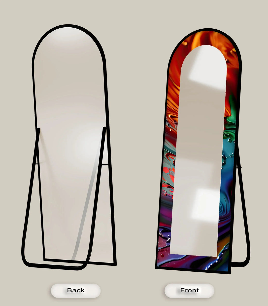 Molten Color Flow – Abstract Floor Mirror - MyPhotoStation