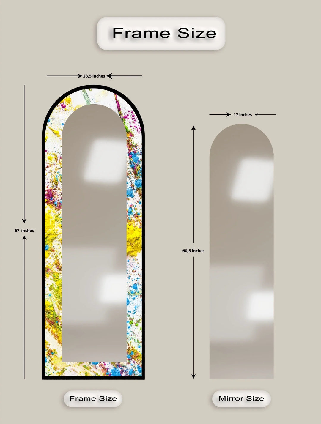 Colorburst Splash – Abstract Floor Mirror - MyPhotoStation