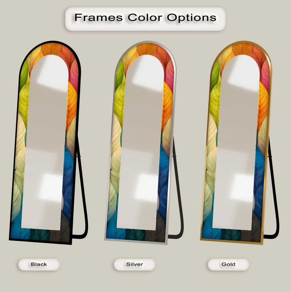 Botanic Spectrum – Leaf Pattern Abstract Floor Mirror - MyPhotoStation