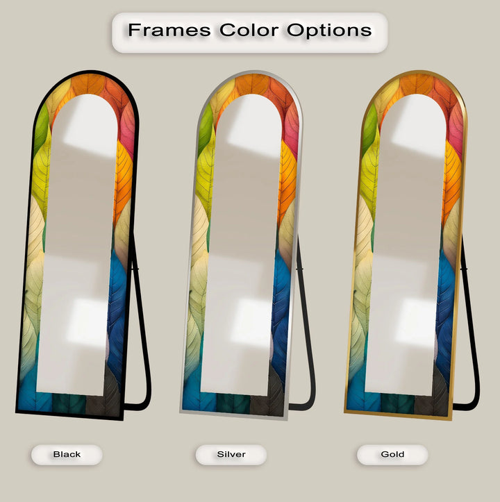 Botanic Spectrum – Leaf Pattern Abstract Floor Mirror - MyPhotoStation