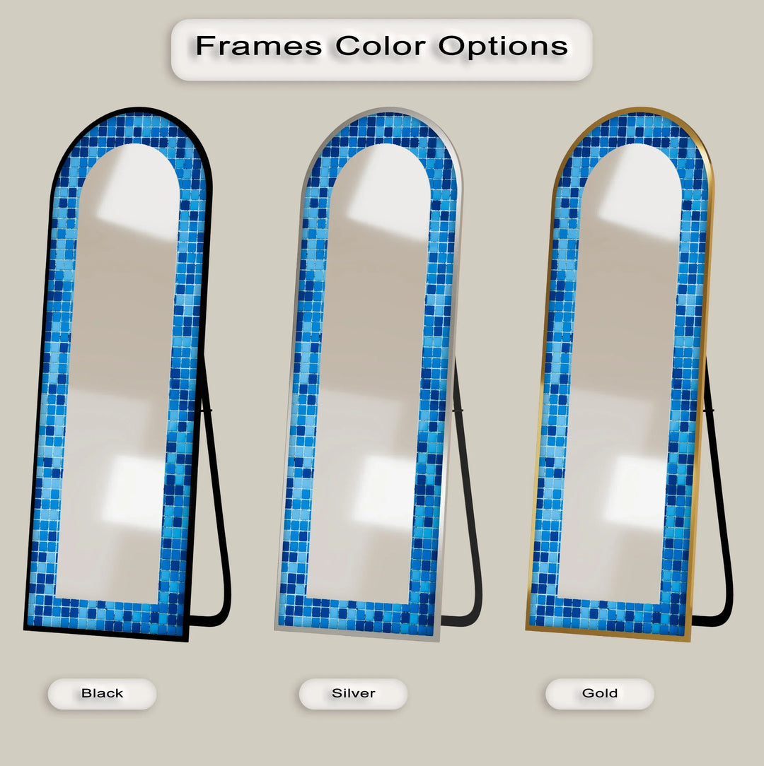 Blue Mosaic Pattern – Full Lenght Floor Mirror - MyPhotoStation