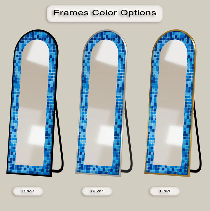 Blue Mosaic Pattern – Full Lenght Floor Mirror - MyPhotoStation