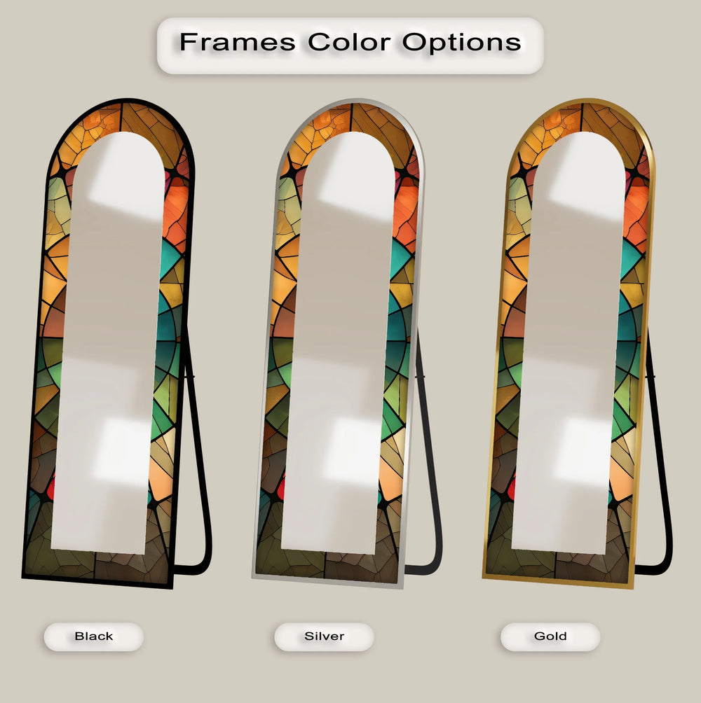 Warm Toned Design – Stained Floor Mirror - MyPhotoStation
