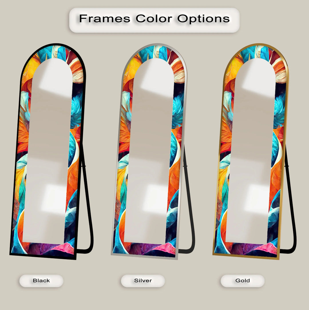 Vibrant Color Flow – Abstract Floor Mirror - MyPhotoStation